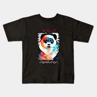 Panda Bear Wild Nature Animal Colors Art Painting Kids T-Shirt